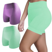 Imagem da oferta Kit 2 Shorts Academia Feminino Sem Costura Canelado Fitness Adulto Selene