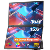 Imagem da oferta Monitor portátil empilhável EVICIV de 15,6 polegadas tela de viagem dupla dobrável 1080p 100% sRGB USB-C HDMI e