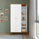 Imagem da oferta Guarda-Roupa Infantil Bartira Ternura com 5 Nichos 2 Portas 2 Gavetas - Branco Wood