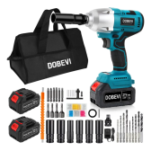 Imagem da oferta Kit Chave De Impacto Eletrica Parafusadeira 2 Bateria 750n.m