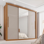 Imagem da oferta Guarda Roupa Casal 3 Portas Com Espelho 4 Gavetas Costa Rica