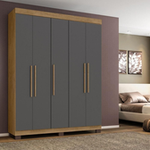 Imagem da oferta Guarda-roupa Portugal 5 Portas 4 Gavetas Amêndoa Grafite