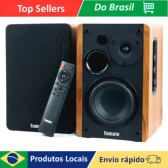 Imagem da oferta Alto-Falante Tomate MTS-2026 com bluetooth preto detalhe de madeira 110v/220v Caixa de som Portátil pro