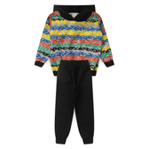 Imagem da oferta Conjunto Blusão Menino Com Capuz E Calça Em Moletom Cinza