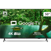 Imagem da oferta Smart TV Philips 50" 4K Google TV Comando de Voz Dolby Vision/Atmos Bluetooth - 50PUG7408/78