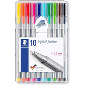 Imagem da oferta Caneta Triangular STAEDTLER Fineliner Triplus 334 SB10 03 - 10 Cores 0.3mm