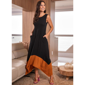 Imagem da oferta - Vestido Preto em Malha de Viscose