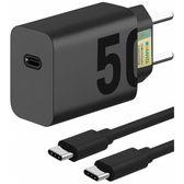 Imagem da oferta Carregador Premium Fast Turbo Rápido 50W Tipo C USB-C Power Delivery Quick Charge Bivolt Com Cabo Compatível iPhone 15