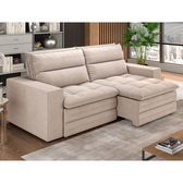 Imagem da oferta Sofá 4 Lugares Luizzi Colombo Retrátil e Reclinável Revestido em Tecido Veludo Slim - 230cm largura - Chumbo