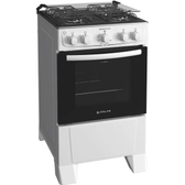 Imagem da oferta Fogão 4 bocas Atlas Mônaco Plus Branco Mesa inox e acendimento automático