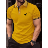 Imagem da oferta Nova camiseta masculina clássico de manga curta camisa polo verão topo casual camiseta botão lapela sup