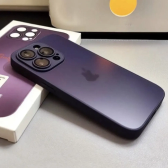 Imagem da oferta Capa Capinha Para iPhone Logo Com Luxo Vidro Premium Case Cor Roxo Escuro For iPhone 13 Pro Max