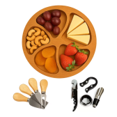 Imagem da oferta Kit Vinho 4 Peças + 4 Facas P Queijo + Petisqueira Presente