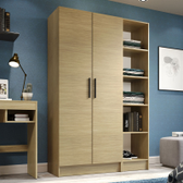 Imagem da oferta Guarda-Roupa Modulado Madesa Nilo 100% MDF 120002 2 Peças Carvalho
