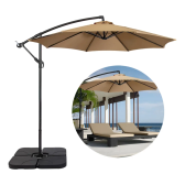 Imagem da oferta Ombrelone Guarda Sol Praia Jardim Lateral 3m Bege Com Base Bege Lisa