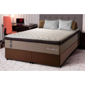 Imagem da oferta Conjunto Cama Box Espuma Atlanta Bege Queen 158x198x62