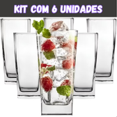 Imagem da oferta Jogo de Copos de Vidro Quadrado Texas Miami Bali 320ml - 6 Unidades