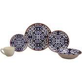 Imagem da oferta Aparelho de Jantar Chá 30 Peças Haus Cerâmica - Azul e Branco Redondo Soho Lisboa