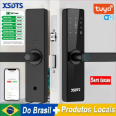 Imagem da oferta Fechadura inteligente eletrônica Tuya Wifi com impressão digital biométrica / cartão inteligente / senha / desbloque