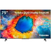 Imagem da oferta Smart TV QLED 75" 4K Toshiba 75C450NS Google TV 3 HDMI 2 USB Wi-Fi - TB037M