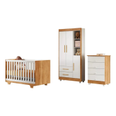 Imagem da oferta Quarto De Bebê Completo 100% Mdf Com Cômoda Berço e Guarda Roupas