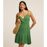 Imagem da oferta Vestido Curto em Algodão com Decote Transpassado
