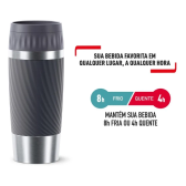 Imagem da oferta Copo Térmico Com Tampa Tefal Easy Twist Cinza 360ml Cinza