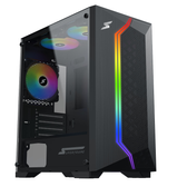 Imagem da oferta Gabinete Gamer SuperFrame Gemini Mid Tower Vidro Temperado M-ATX ARGB Black Com 3 Fans Sem Fonte