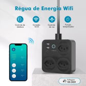 Imagem da oferta Tomada Inteligente Wi-Fi Controle por App Alexa/Google 100-240V Coibeu