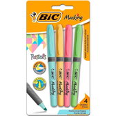 Imagem da oferta Pincel Marcador de Texto Cores Pastel BIC Marking Ponta Chanfrada Grip 1.5 - 3.5mm 970913 4 Cores