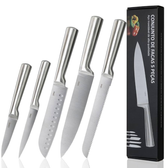 Imagem da oferta Conjunto de 5 Facas Grandes de Cozinha Lumai Original Zurich Robusto em Aço Inoxidável 3CR13