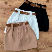 Imagem da oferta Short Saia Alfaiataria Com Cinto e Bolsos PROMOÇÃO