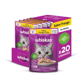 Imagem da oferta Pack Ração Úmida Whiskas Sachê Frango ao Molho para Gatos Adultos 85g - 20 unidades