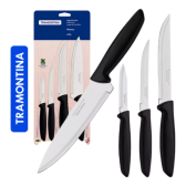 Imagem da oferta Jogo Facas Tramontina Kit Conjunto Faca Cozinha Churrasco 4p