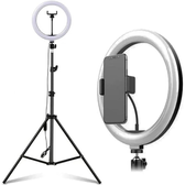 Imagem da oferta Ring Light Profissional 26cm Selfie Live Com Tripé 2 Metros Para Celular Anel Lâmpada Vídeo E Maquiagem Iluminação