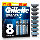 Imagem da oferta Carga para Aparelho de Barbear Gillette Mach3 Leve 8 Pague 6