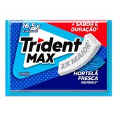 Imagem da oferta Chiclete Trident Max Hortelã Fresca Sem Açúcar 16g - Embalagem com 5 unid.