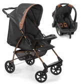 Imagem da oferta Travel System Galzerano Carrinho de Bebê Romano com Bebê Conforto Cocoon Slim Preto e Cobre