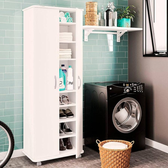 Imagem da oferta Armário Multiuso Limeira Alto 2 Portas 8 Prateleiras Branco Politorno