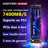 Imagem da oferta SSD Kootion X16 Plus 512GB PCIe 4.0x4 M.2 2280 Read 7400Mbps Write 6800Mbps