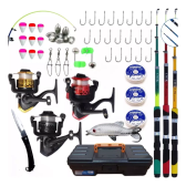 Imagem da oferta Kit 3 Varas De Pesca Com Molinete Ultra Light Completo Promo