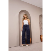 Imagem da oferta Calça Pantalona Alfaiataria Wide Leg Social Cintura Alta