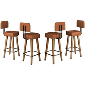Imagem da oferta Kit com 4 Banquetas para Balcão Bancada de Cozinha Industrial Americana Luxo (Altura de 80cm do Assento ao chão Café)