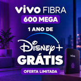 Imagem da oferta R$ 750 OFF: Vivo Fibra com 1 ANO de Disney+ GRÁTIS! Oferta por tempo limitado