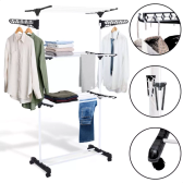 Imagem da oferta Varal De Chão Grande Varal De Roupas 3 Andares Dobrável Cor Preto