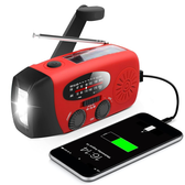 Imagem da oferta Rádio manivela manual de emergência com lanterna LED para emergência Rádio meteorológico portátil AM/FM NOAA com c