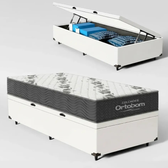 Imagem da oferta Cama Box Baú + Colchão Espuma D33 Ortobom Airtech 100 88 Cm Branco