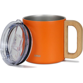 Imagem da oferta Caneca Vietnã Térmica de Aço Inox Parede Dupla com Tampa e Cabo de Madeira 350ml - Lumai