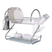 Imagem da oferta Escorredor De Louça Cromado 2 Andares 12 Pratos Porta Talheres