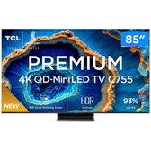 Imagem da oferta Smart TV 85" 4K UHD QLED Mini LED TCL 85C755 120Hz Wi-Fi Bluetooth 4 HDMI 2 USB